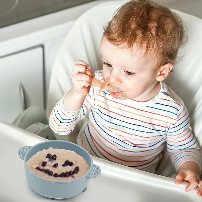 Baby Spoons and Forks Feeding Set, 6 Pack Silicone First Stage Self Feeding Toddler Utensils, BPA Free, Baby Led Weaning Supplies for Training Spoons