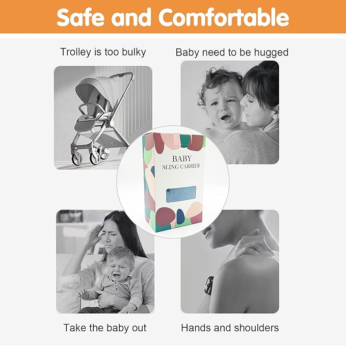 Baby Sling Carrier,Toddler Carrier,Upgraded 2025 Baby Sling with 4 Adjustable Straps(10-30lbs),Lightweight,Portable and One Size Fits All(Grey)