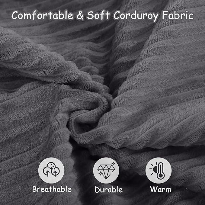 COMAX Kids Bean Bag Chair Turn into Beanbag Bed, Toddler Bean Chair Corduroy for Girl Boy Sleeping, Lazy Children Bean Bags with Filler, Convertible Child Floor Mattress, Charcoal