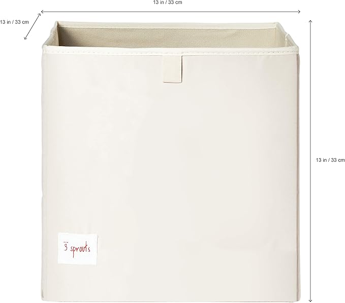 3 Sprouts Toy Storage Organizer: Toy Box Cube Organizer for Playroom, Nursery - Foldable Storage Bin - Fox
