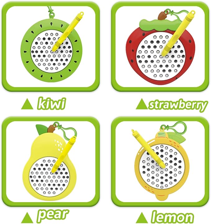 1pcs Lemon Magnetic Drawing Board for Kids & Toddlers with Beads and Magnet Stylus Pen - Magnetic Travel Toy for Airplane & Car Ride Activities for Kids