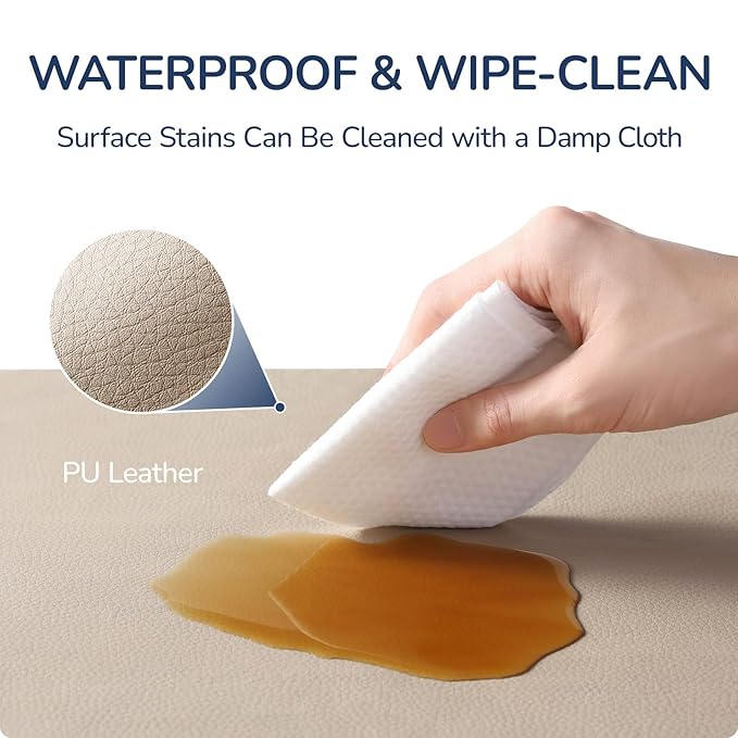 Baby Play Mat for Floor,1.3'' Thick Memory Foam Play Mat,50''x50'' Tummy Time Mat with PU Leather,Cushioned & Waterproof Playpen Mats,Non Slip Crawling Padded for Toddlers,Infants,Kids