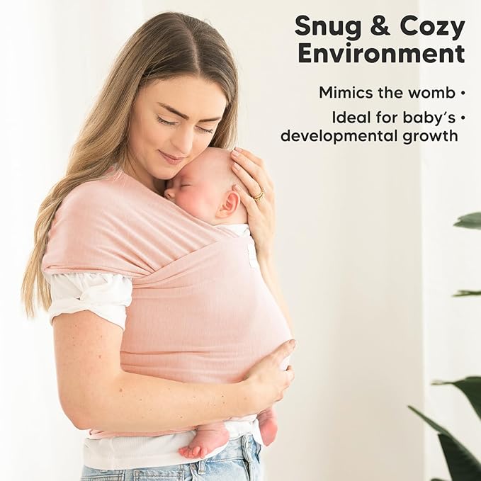 KeaBabies Baby Wrap Carrier - All in 1 Original Baby Carrier Newborn to Toddler Sling, Easy to Wear, Hands Free Bonding, Lightweight, Breathable Infant Wraps (Dusty Pink)