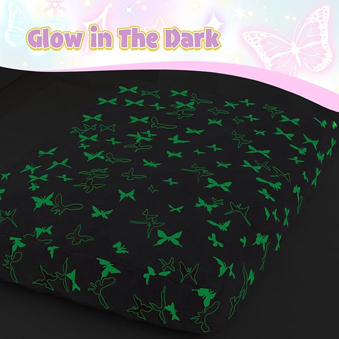 COMAX Kids Bean Bag Chair Turn into Beanbag Bed, Toddler Bean Chair for Girl Boy Sleeping, Lazy Children Bean Bags with Filler, Convertible Child Floor Mattress, Purple Butterfly