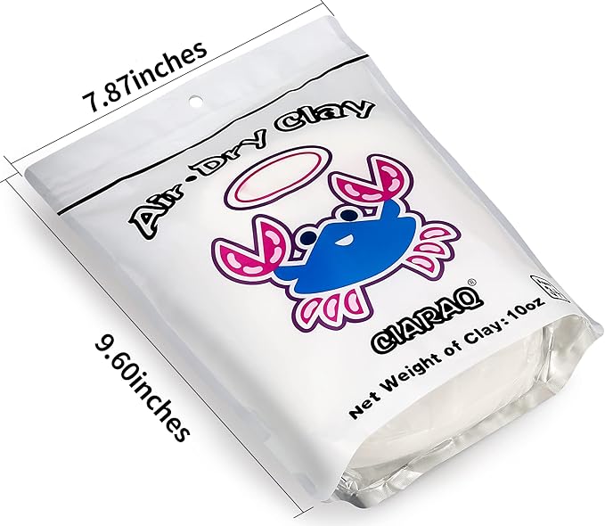 CiaraQ White Air Dry Clay, DIY Modeling Clay, Easy to Use for Children and Artists. 10 oz/Bag