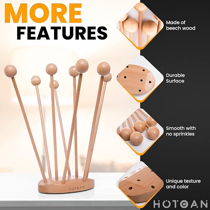 Beech Wood Plastic Bag Drying Rack - Reusable Bag & Bottle Dryer, Space-Saving Design for Kitchen, Easily Assembled and Disassembled for Storage