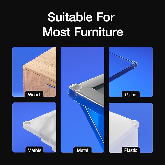 Corner Protectors Guards - Furniture Corner Guard & Edge Safety Bumpers - Baby Proof Bumper & Cushion to Cover Sharp Furniture & Table Edges - Clear and Transparent - (12 Pack)