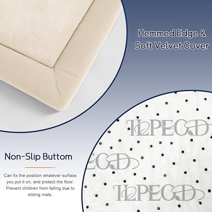 Baby Play Mat for Floor Tummy Time Mat Nursery Rug Muscle Mat Area Rug Playroom Rug Tatami Mat 9'2"x6'7" Memory Foam 1.3" Thick Crawling Mat for Babies,Toddlers, Infants, Kids,Floor Mat(Beige)