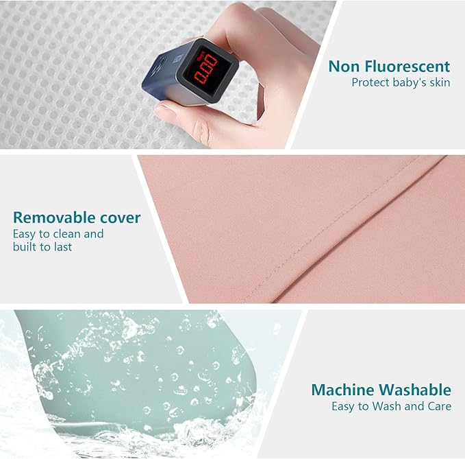 Baby Lounger for Newborn, Soft Organic Cotton Breathable Infant Lounger for for Home and Travel (Green)