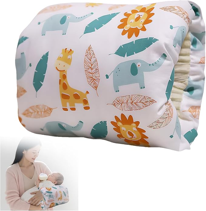 Cozy Cradle Pillow, Cozy Cradle Arm Pillow, Baby Nursing Pillow Head Support Pillow for Breastfeeding Bottle Feeding (Deer Elephants)