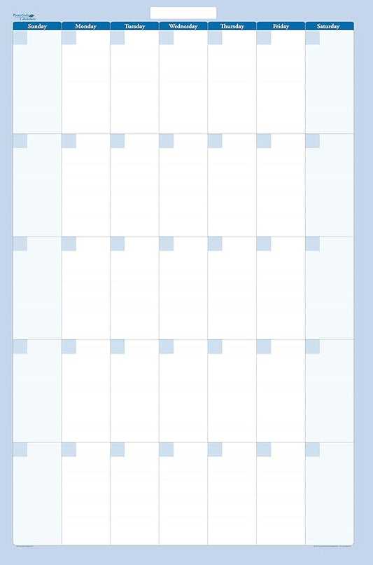 30-Day 1-Month Dry and Wet Erasable Wall Calendar Planner (Vertical 48" x 32", Sky Blue)