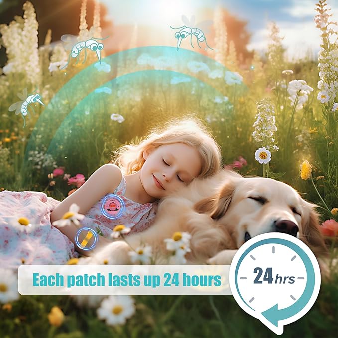 240Pcs Mosquito Patches Stickers, Individually Wrapped Natural Plant Based Mosquito Stickers with 6 Pack Mosquito Repellent Bracelets for Kids Adult Outdoor Hiking, Camping, Travel