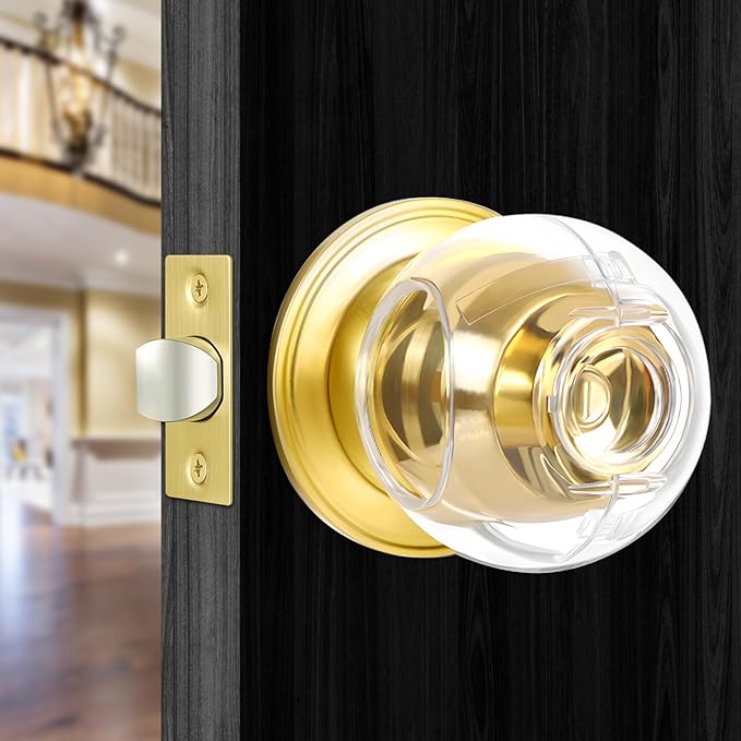 Clear Door Knob Cover Door Knob Safety Cover for Kids (6 Pack) Child Proof Door Knob Covers Fit Most Color Door Knobs Baby Proof Door Knob Cover Easy Adult Grip Toddler Door Knob Cover 2.7 X 2.3 Inch