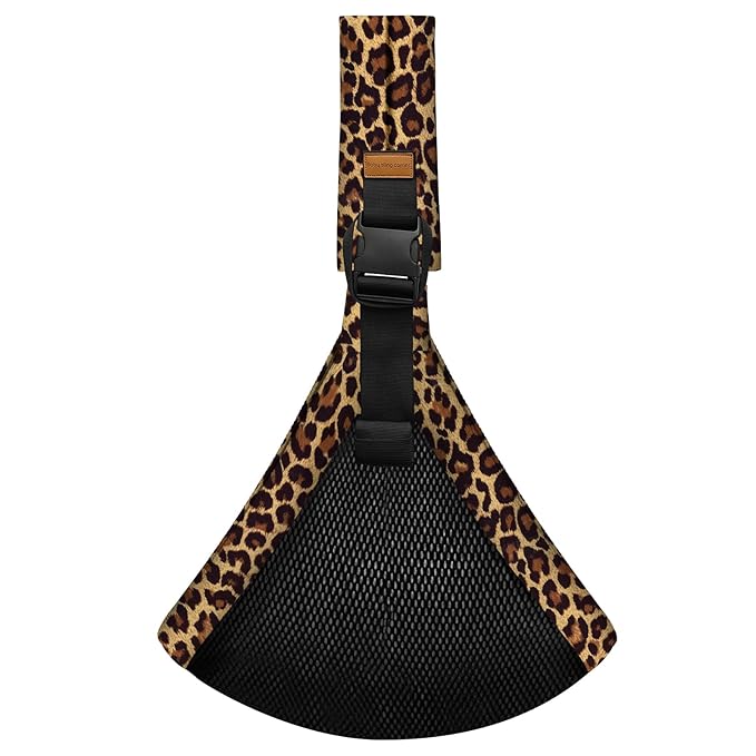 Baby Sling Carrier Newborn to Toddler Adjustable One-Shoulder Design with Safety Buckle, Soft & Lightweight Sling Baby Carrier 10-30 lbs(Mesh,Brown Leopard)