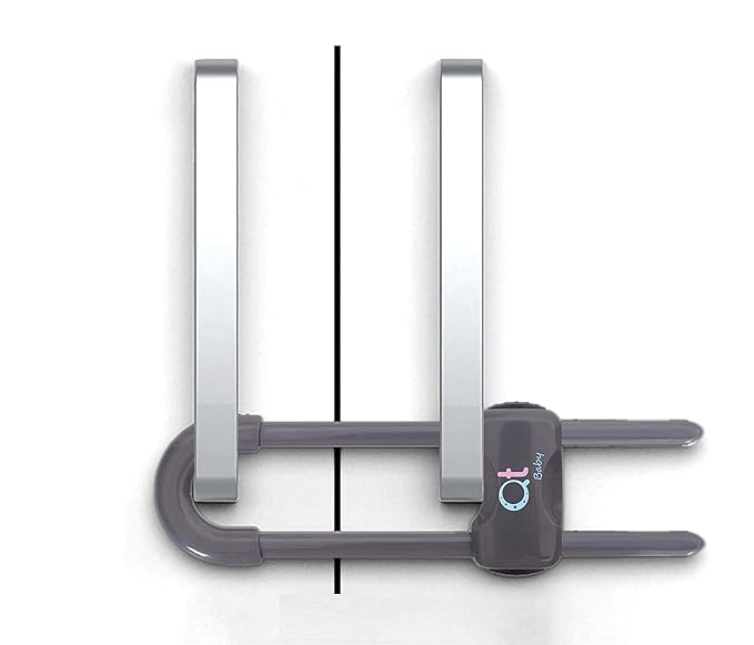 Baby Proofing Cabinet Locks | Adjustable U Shaped Baby Safety Latches for Drawers, Fridge, Closet |Modern Baby Proofing Cabinet Lock with Extra Secure Lock Buttons (Pack of 8)