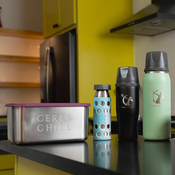 CERES CHILL The Milkstache Luxe Reusable Breastmilk Freezer Storage Container - 1/2 Ounce Cubes fit Any Baby Bottle, Freezing Pumped Milk has Never Been Easier (Stainless Steel), 1 Count