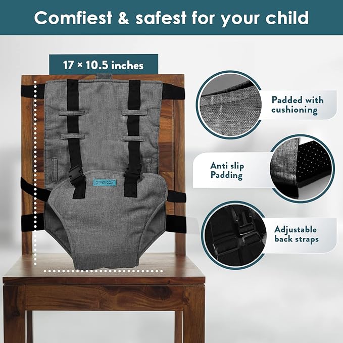 Baby Portable High Chair for Travel | Essential Travel Highchair | Baby Chair Harness