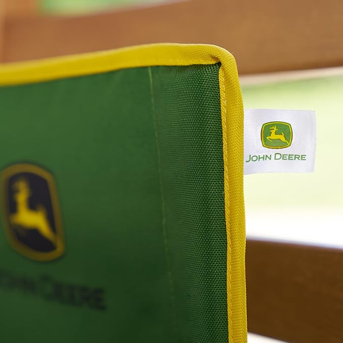 Bright Starts John Deere Pop 'N Sit Portable Booster Chair, Floor Seat, Indoor/Outdoor Use, Compact Fold, Green and Yellow, 6 Mos - 3 Yrs