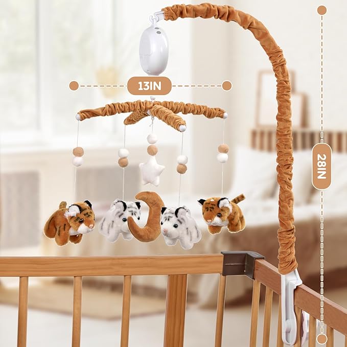 Baby Crib Mobile- Tiger Crib Mobile for Boys Girls Essential Gift for Infant Bedroom Hanging Decor