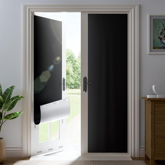20" W x 72" L 100% Portable Blackout Curtains, Total Darkness No-Drill Black Out Window Cover,Temporary Blackout Shades with Hook & Loop Tape, for Bedroom, Nursery, Dorm, Travel (Black)