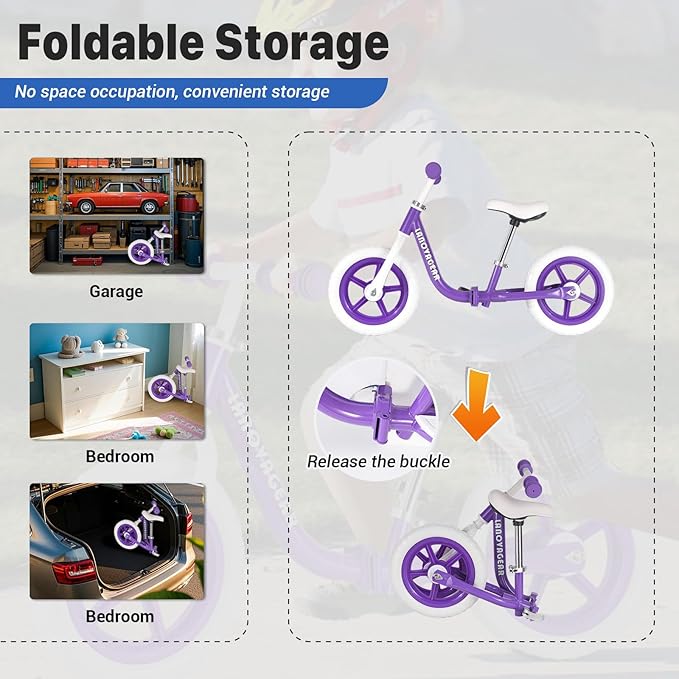 Balance Bike for Toddlers Ages 1.5–5 – No-Pedal Training Bike with Adjustable Seat & Handlebar, Lightweight Frame, Easy Assembly for Boys & Girls