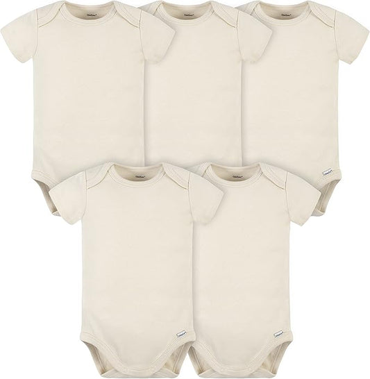 Gerber baby-boys 5 Pack Onesies Multi-packs Bundle Interlock 180 Gsm
