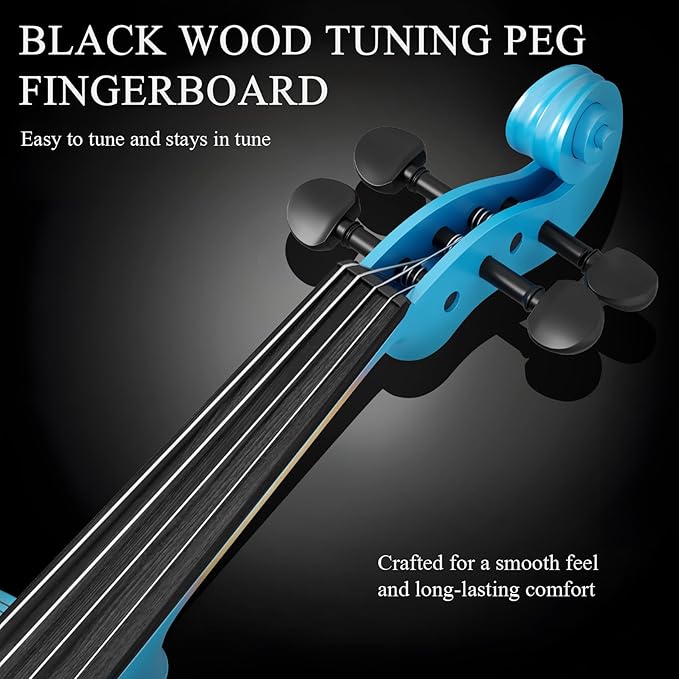 Beginner Violin 4/4, Full Size Violin for Adults, Teens, Student, Acoustic Fiddle Kit with Hard Case, Bow, Rosin, Bridge, Learners Age 12+ (Sky Blue)