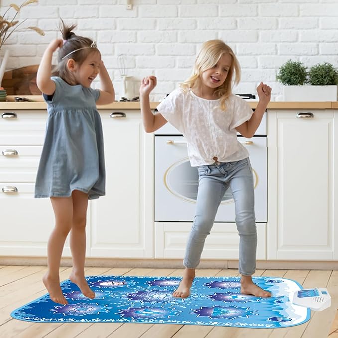 Dance Mat Kids Frozen Toys - Electronic Dance Mat for Girls Boys, Kids Dance Mat 5 Game Modes, Built-in Music, Touch Sensitive Light Up LED, Dance Floor Mat, Gifts for 3 4 7 12 Year Old Girls Boys