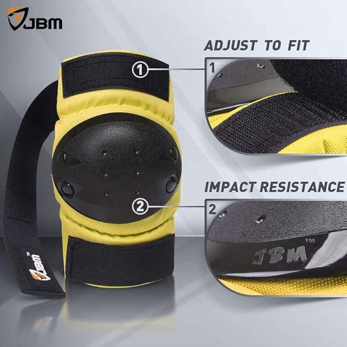 JBM Adult & Kids Knee Pads Elbow Pads and Wrist Guards for Inline Skating, Roller Skating, Skateboarding, Scootering