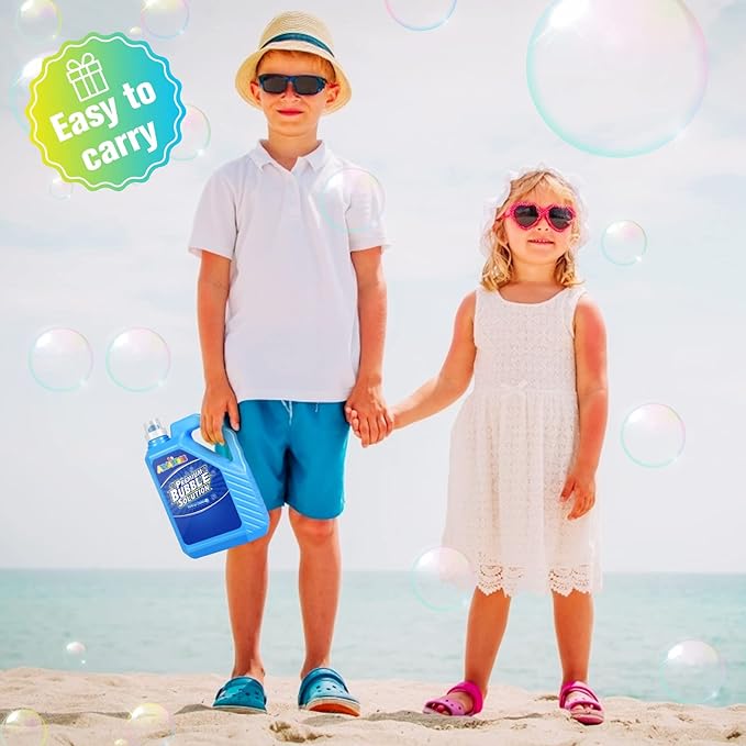 Bubble Solution Refill 70 OZ | Pre-Mix Premium Bubble Refill Solution No Measuring Required | Bubbles for Kids | Bubbles Refills | Bubbles Bulk | Bubble Machine Solution | Kids Easy Grip Bottle