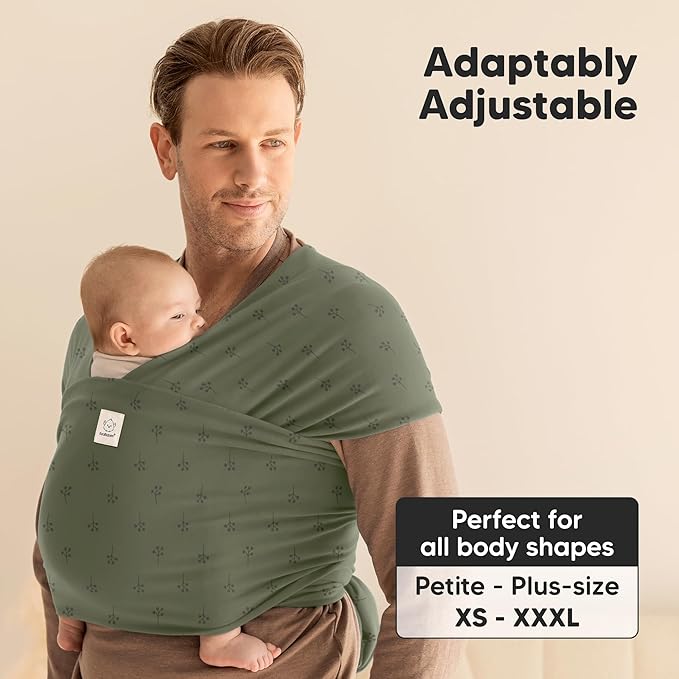 KeaBabies Baby Wrap Carrier - All in 1 Original Baby Carrier Newborn to Toddler Sling, Easy to Wear, Hands Free Bonding, Lightweight, Breathable Infant Wraps (Forest Berries)