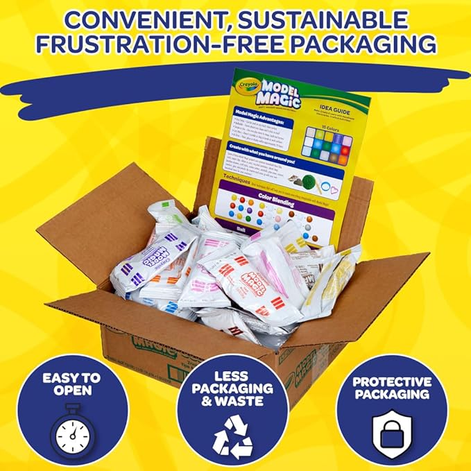 Crayola Model Magic (30pk), Bulk Modeling Clay Alternative, Air Dry, Kids Arts & Crafts, Classroom Supplies for Teachers, 15 Colors, 1oz