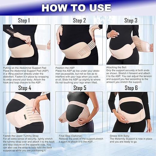 ChongErfei Maternity Belt Pregnancy Belly Band 3 in 1 Maternity Support Belt for Pregnant Back/Pelvic/Hip Pain, Maternity Band Belly Support for Pregnancy (Black, XL)