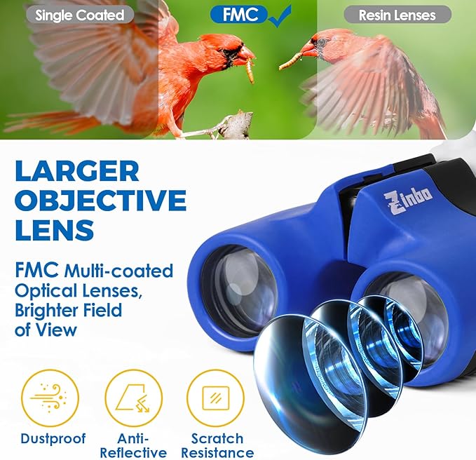 Binoculars for Kids, Toys for 3-12 Year Old Girls and Boys, Bird Watching Hiking 4 5 6 7 8 9 Year Old Girl Boy Christmas Birthday Gifts, Outdoor Toys for Kid Set with Magnifying Glass & Compass