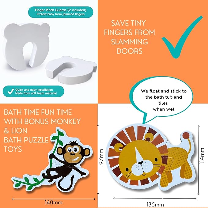 Baby Proofing Kit 67pcs All in One Includes Magnetic Cabinet Locks for Baby Proofing, Corner Bumper Protectors, Child Safety Strap Locks, Power Point Outlet Covers, Finger Pinch Guards & Bath Toys