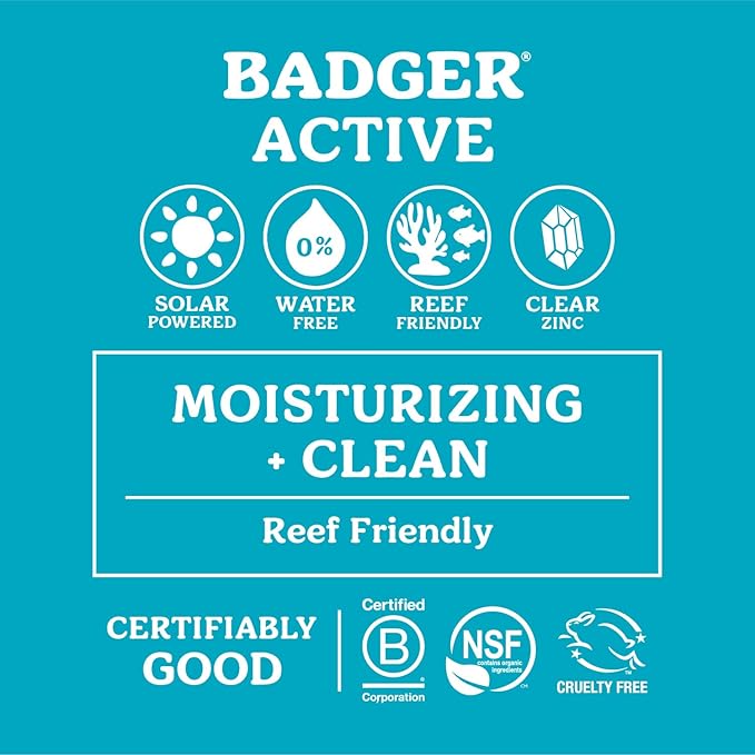 Badger Mineral Sunscreen Face Stick SPF 35, 97% Organic Unscented Zinc Oxide Travel Sunscreen, Coral Reef Safe Travel Size Stick, .65 oz, 2-Pack