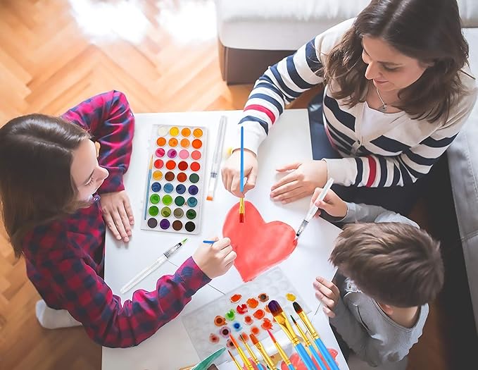 AROIC 36 Colors Watercolor Paint Set, Watercolor Pan Set with 10 Nylon Brushes and 6 Refillable Water Brushes. Perfect for Adults, Children and Beginner Artists.