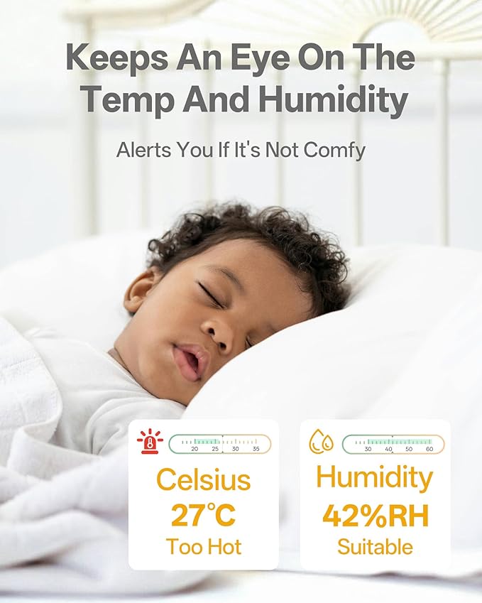 ARENTI Baby Monitor with 2 Cameras, Cry&Motion Detection, 2K Smart Baby Camera with 5'' Upgraded Wireless Display, 2 Way Audio, Super Night Vision, Lullabies, Breathing Light, Temp&Humidity Sensor