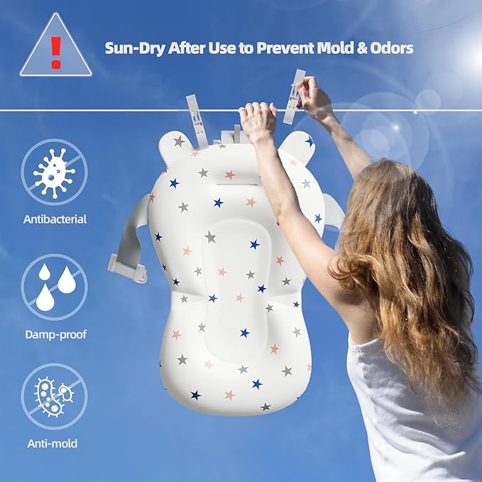 Collapsible Baby Bathtub,Baby Bath Tub with Soft Cushion & Thermometer,Baby Bathtub Newborn to Toddler 0-36 Months,Portable Travel Baby Tub