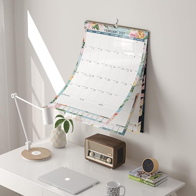 2025 Calendar, Wall Calendar 2025-2026 (17"x22") with Lines, Monthly Calendar from Jan 2025 to Jun 2026, Vertical Large Monthly Family Calendar 2025 for Wall, Calendario 2025