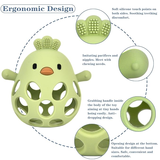 Baby Teething Toys, Teething Toys, Teethers for Babies 3-6 Months, Baby Chew Toys, BPA Free Teether Mitten with Soft Texture for Sensory Exploration and Itching Teething Relief