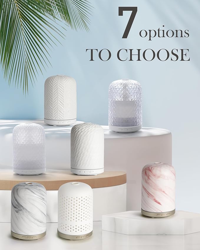 Aromatherapy Diffuser – Ultrasonic Essential Oil Diffuser, Health Night Light, Timer & Auto Shut-Off, BPA-Free, 120ml Diffusers for Home, Office, or Spa