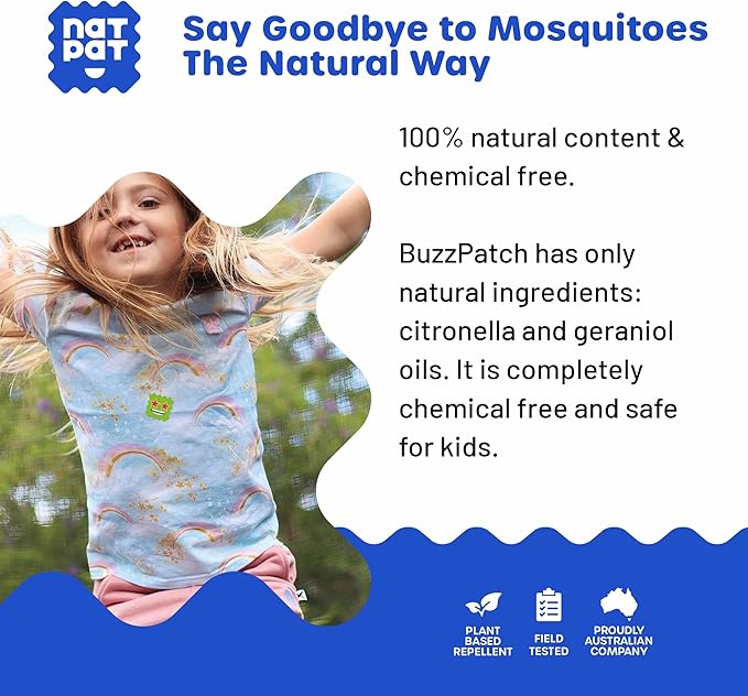 BuzzPatch Mosquito Patch Stickers for Kids (60 Pack) - All Natural, Plant Based Ingredients, Non-Toxic, DEET Free, Citronella Essential Oil Insect Patches, for Toddlers, Babies, Children (2)