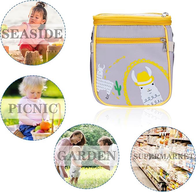 Baby Stroller Organizer Bag，Small Diaper Bag - Universal Stroller Organizer With Insulated Cup Holder,Pocket With Baby Wipes Dispenser，Adjustable Shoulder Strap(Grey)