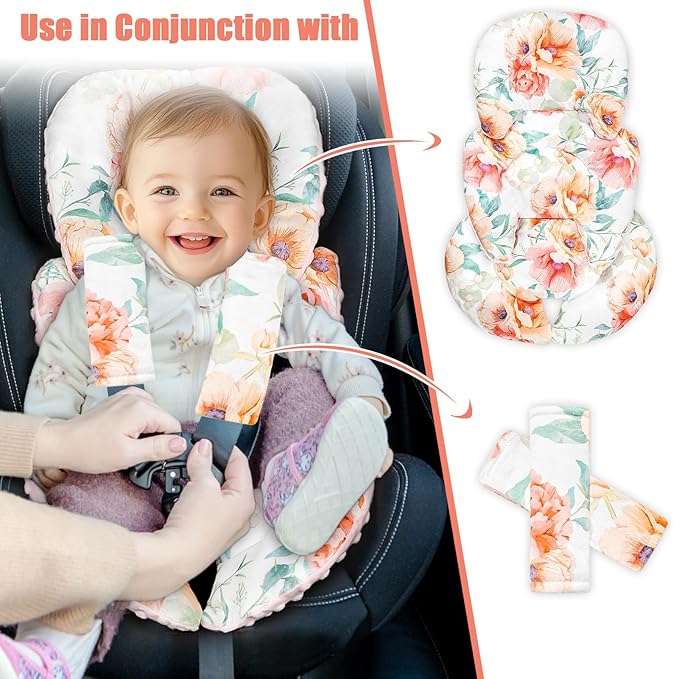 GFU Infant Stroller mat, Fits for Stroller, Swing, Flowers