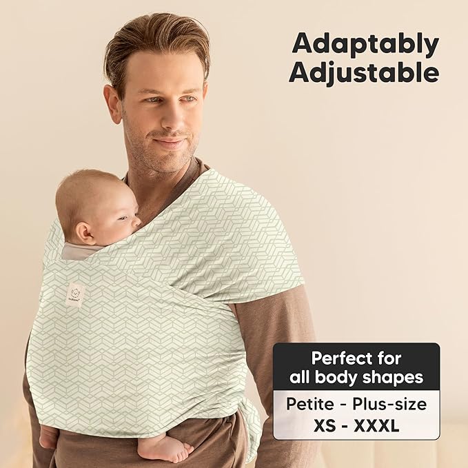 KeaBabies Baby Wrap Carrier - All in 1 Original Baby Carrier Newborn to Toddler Sling, Easy to Wear, Hands Free Bonding, Lightweight, Breathable Infant Wraps (Chevron Maze)