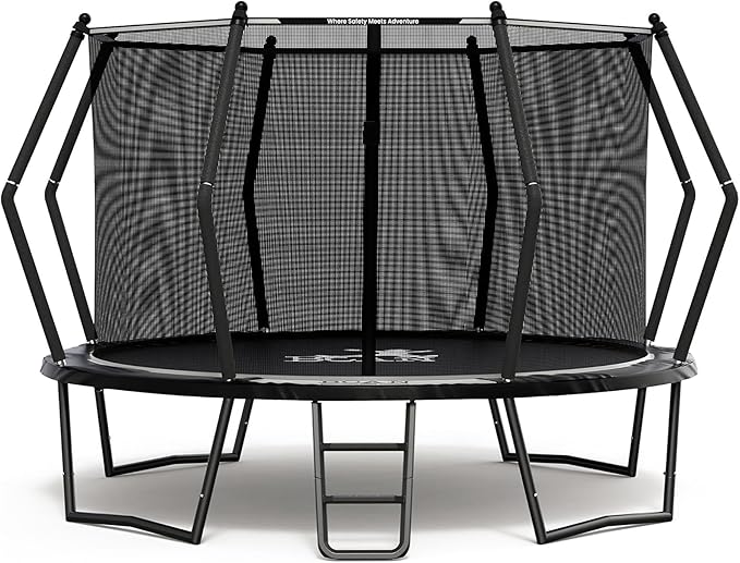 BCAN 8FT 10FT 12FT 14FT 15FT 16FT Recreational Trampoline with Enclosure for Kids Adults, ASTM Approved, Outdoor Trampolines with Ladder for Kids