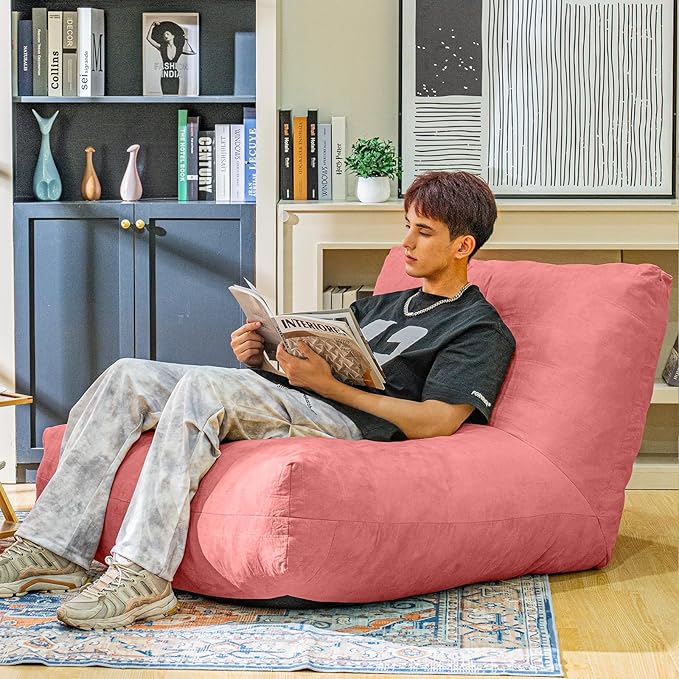 Bean Bag Chair Lazy Bean Bag Sofa, Floor Beanbag Chairs with Stuffed High-Density Foam, Memory Foam Bean Bag Sofa for Living Room, Bedroom and Office