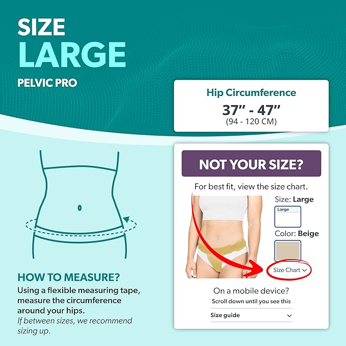 BraceAbility Pelvic Pro Support Belt - Patented, Original Prolapsed Uterus Brace for Women Treating Dropped Bladder, Uterine Prolapse, Vulvar Varicosities, Postpartum, Symphysis Pubis Dysfunction (L)