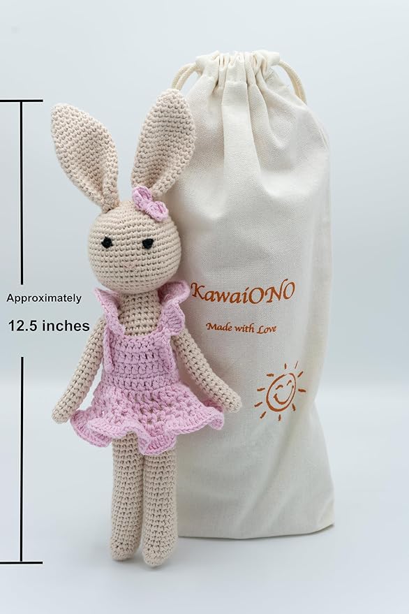 Bunny Family Mom, Handmade Crochet Plushie Doll, Amigurumi, Baby/Toddler Doll